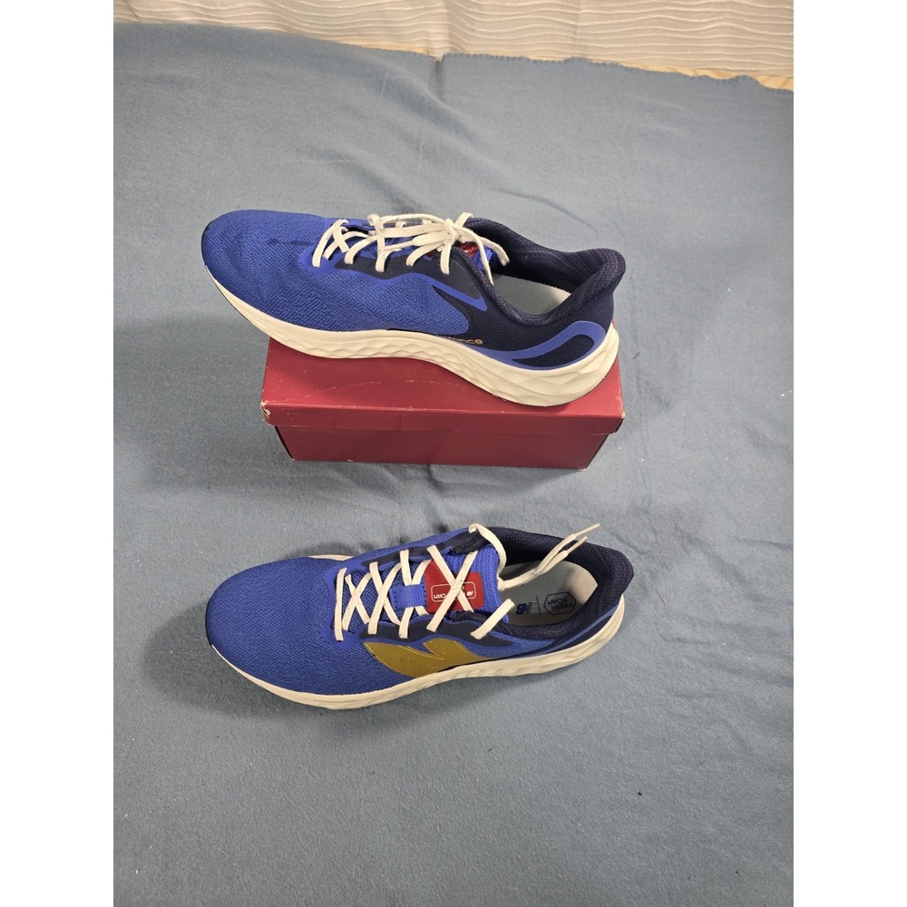 New Balance Arishi v4 Fresh Foam Wide Width Size 14 Marine Blue Hot Marigold - Picture 3 of 10